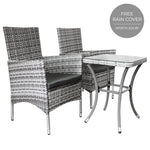 Rattan Bistro Set | Light Grey
