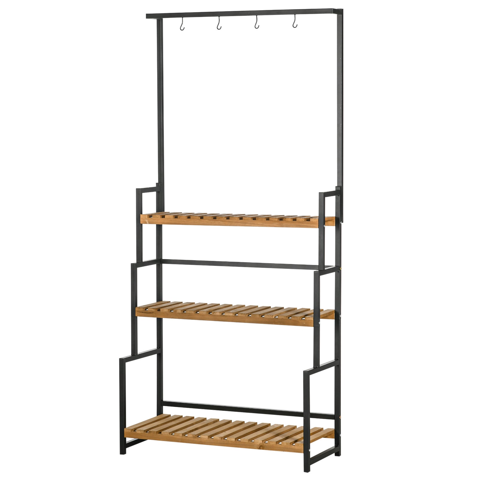 3 Tiered Plant Stand Rack With Hanging Hooks Indoor Outdoor
