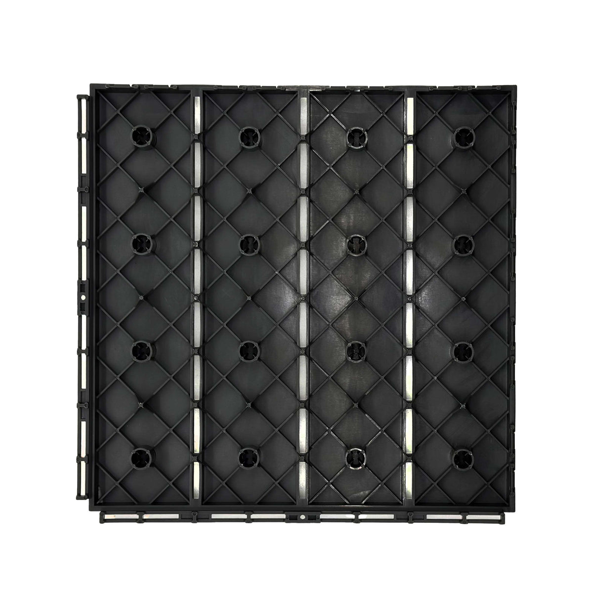 Polydeck Pvc Interlocking Decking Tiles - Black | Set of 12 | Black