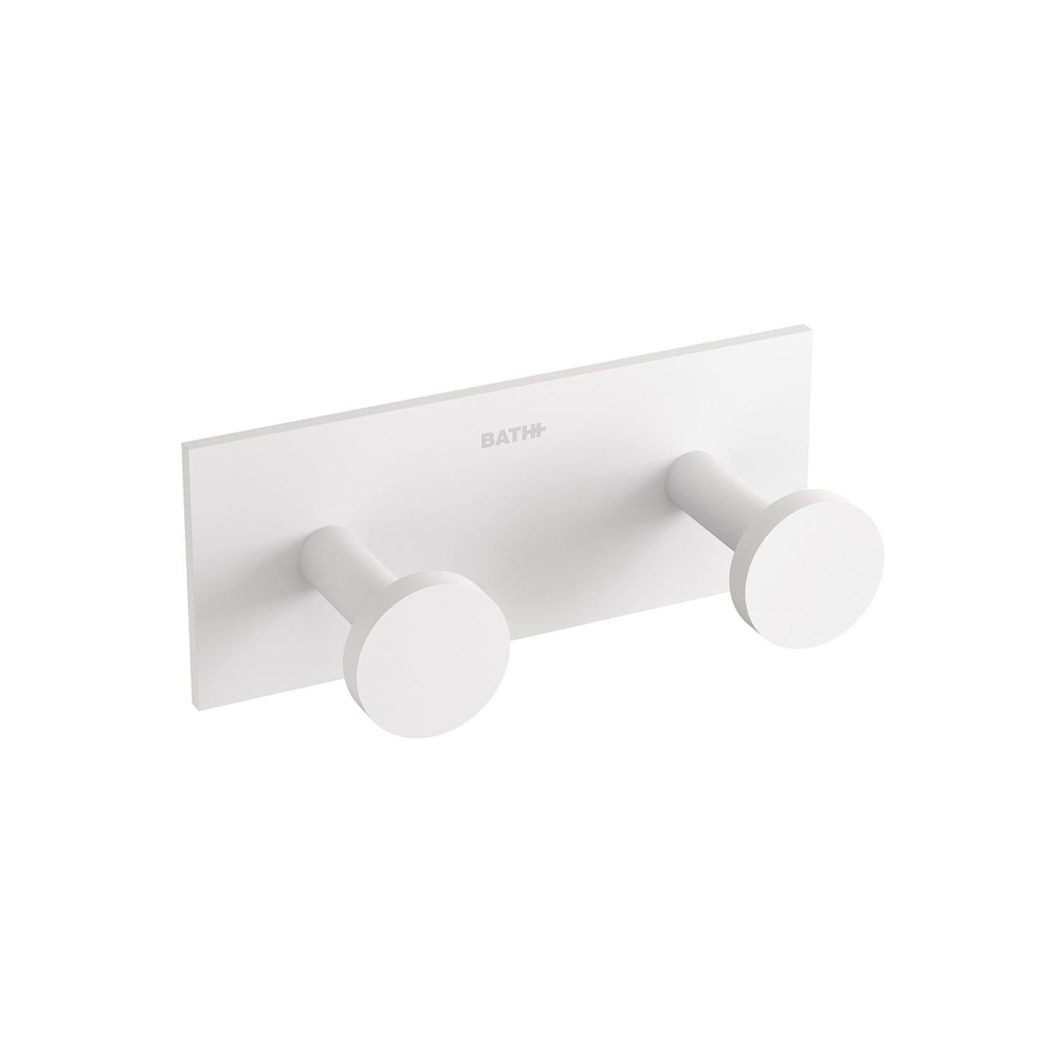 Double Towel Hook, Robe Hook, Self-adhesive, White, Stick Collection