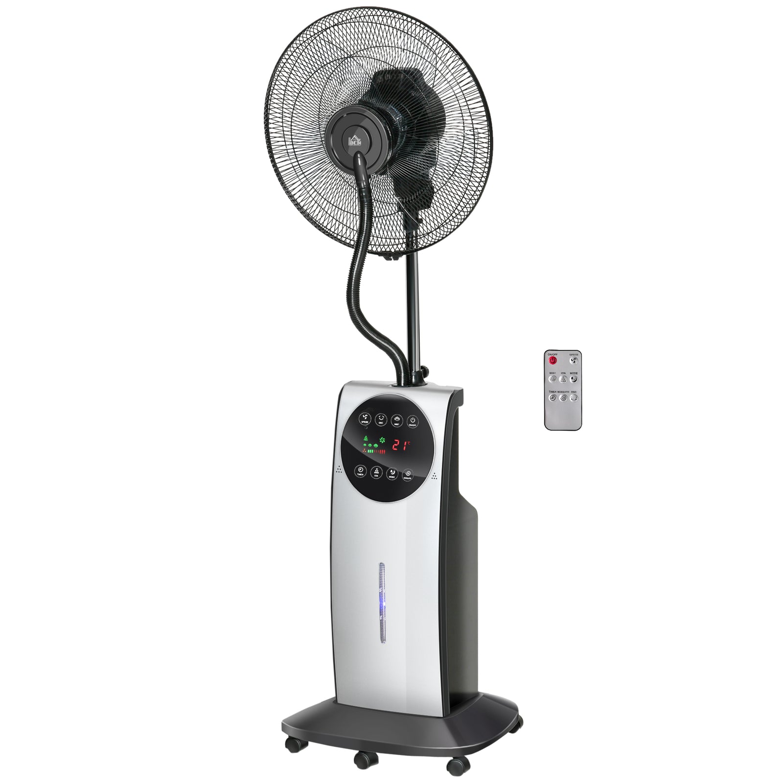 16" Pedestal Fan With Water Mist Spray, 3.1l Tank
