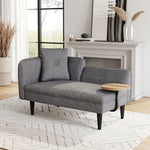 Modern Chaise Lounge With Tray Table & Back Cushion