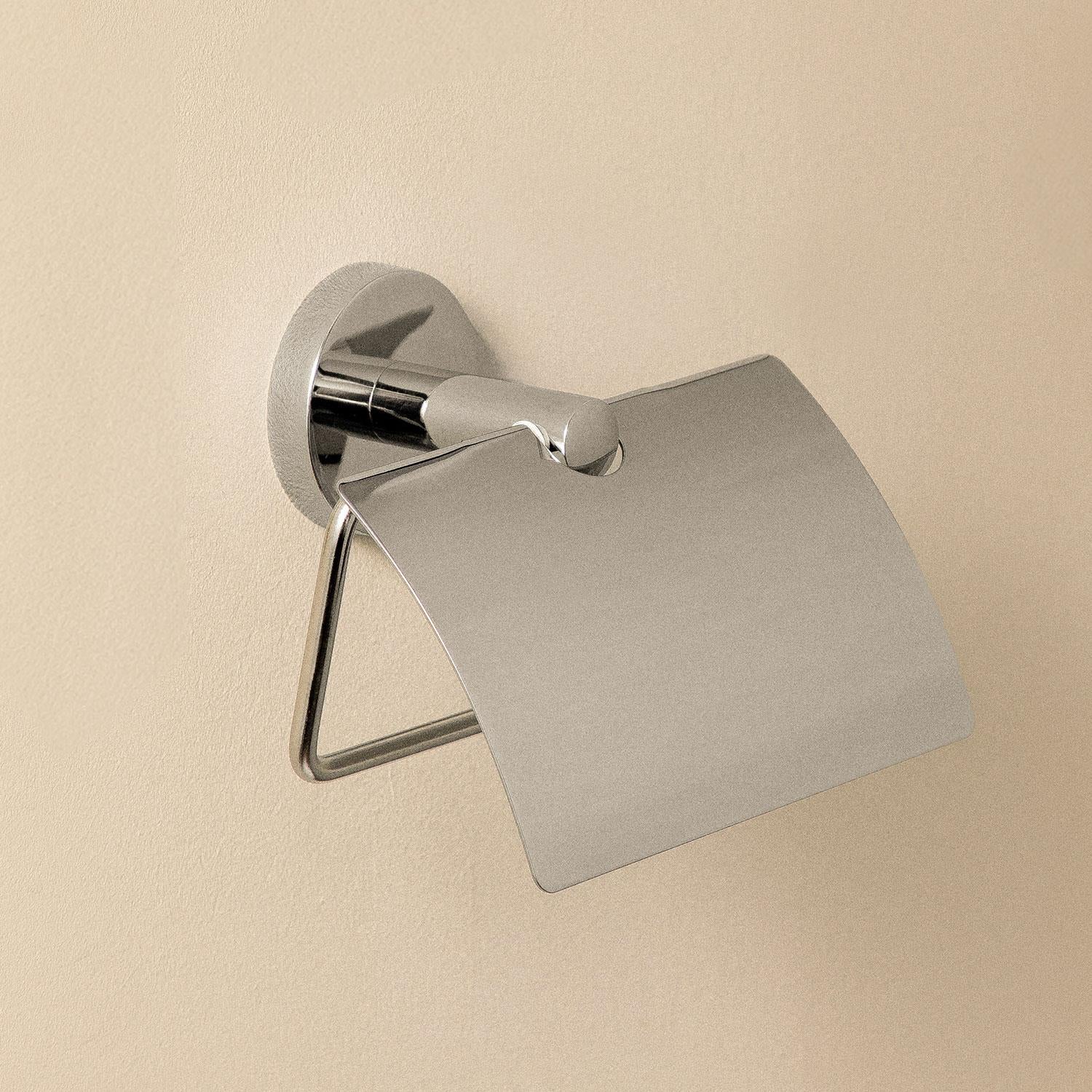 Toilet Roll Holder With Cover, Chrome, Hidden Fixings, Start Collection