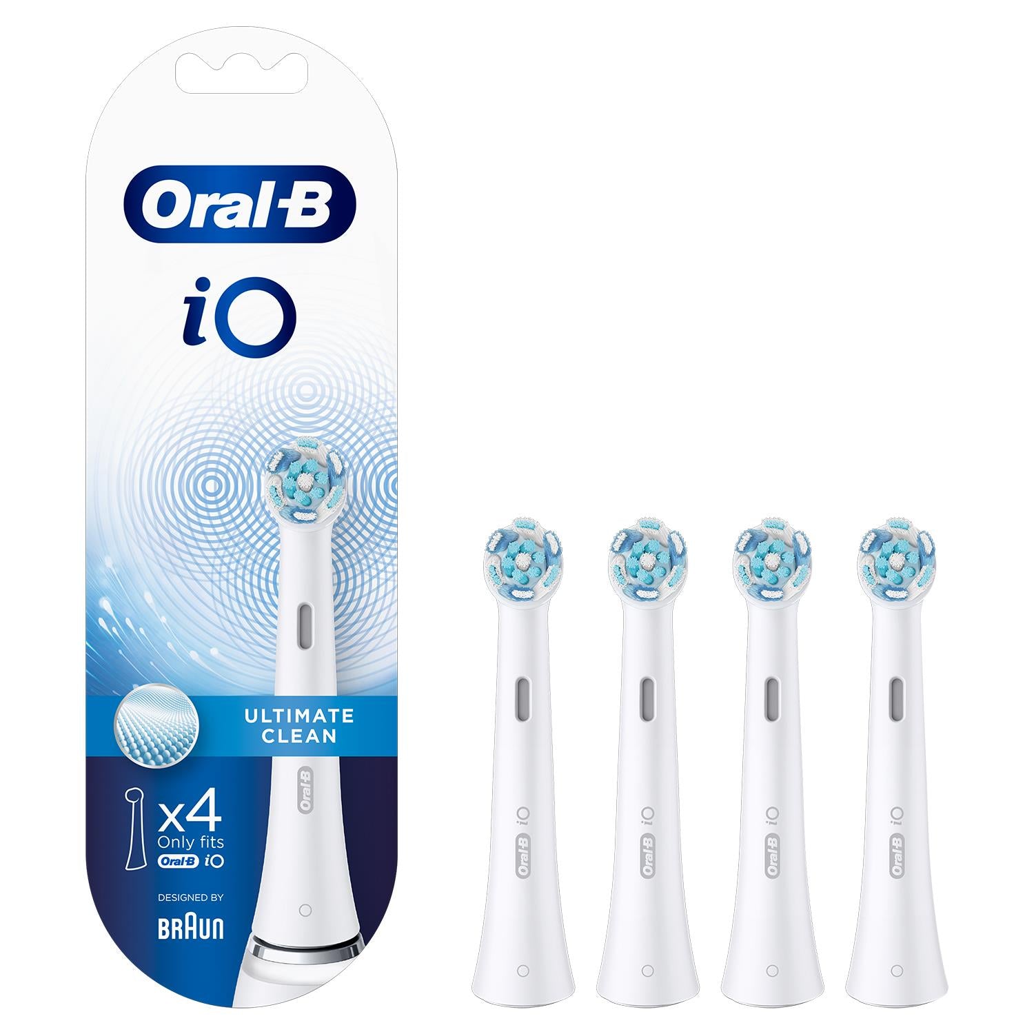 Io Ultimate Clean Toothbrush Refill Replacement Heads White, Pack Of 4