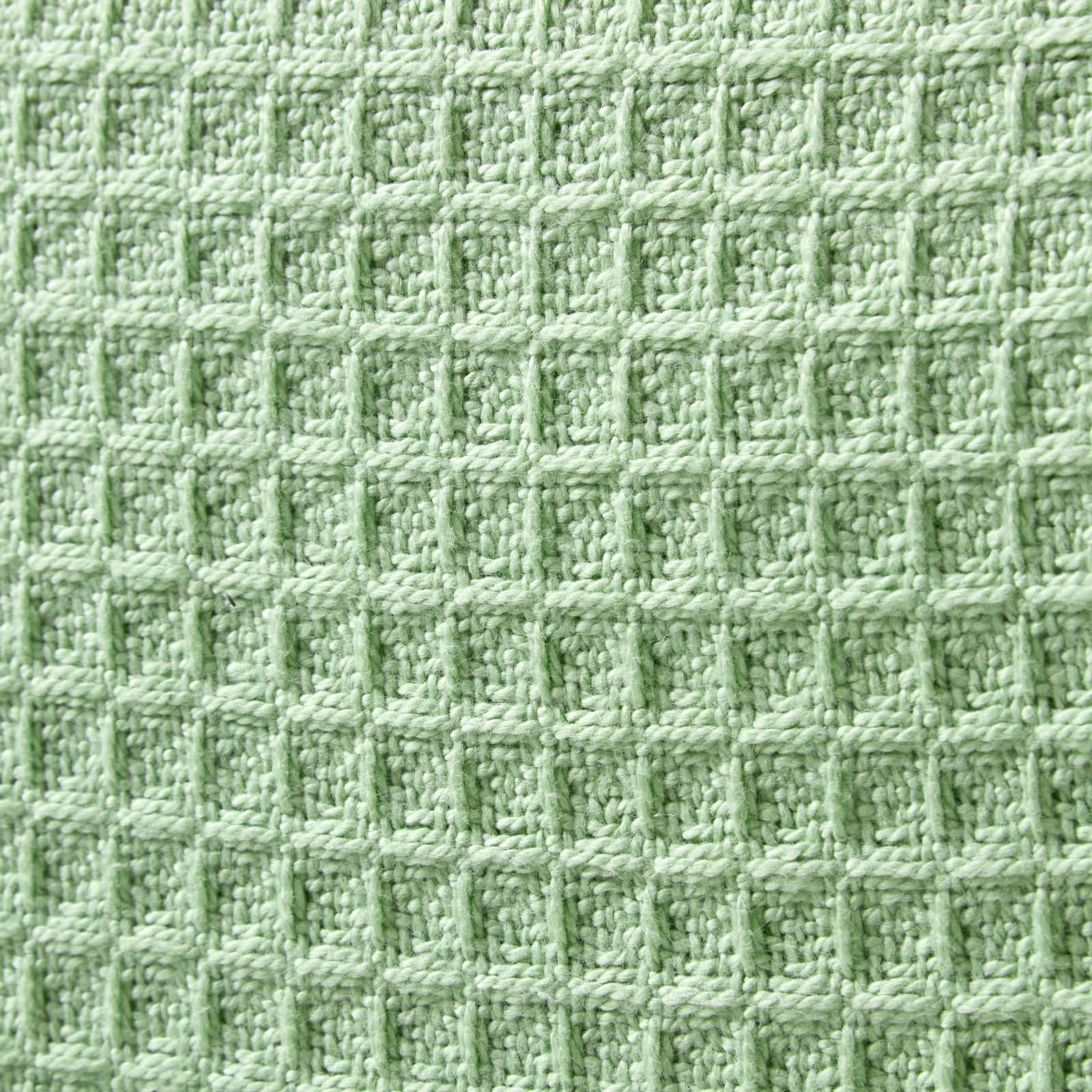 Organic Cotton Waffle Blanket/ Throw | 90cm x 112cm | Green