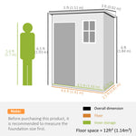 5' X 3' Garden Shed W/ Floor, Lockable Door, Window And Vent | Dark Grey
