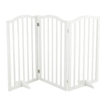 Foldable Freestanding 3/4-panel Arched Pet Gate, Indoor Safety Barrier For Doorways, Halls & Staircases | Small | White