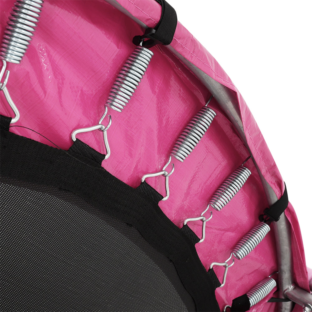 Outdoor Trampoline With Safety Enclosure For Kids Entertainment | Pink