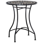 60cm Mosaic Round Bistro Table Outdoor Garden Side Table | Black