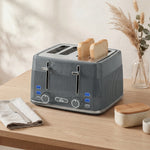 4 Slice Electric Toaster With 7 Browning Levels, 1860w | Grey