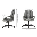 Pu Office Chair With High Back, Adjustable Gas Lift, 360° Swivel & Armrests | Dark Grey