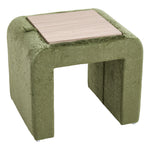 Modern Upholstered Footstool | Green