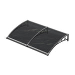 1-2m W x 1m D Curved Outdoor Door Window Awning Canopy | Medium | Dark Grey