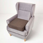 Quilted Polyester Armchair Booster Cushion Cover | 50cm x 50cm | Chocolate