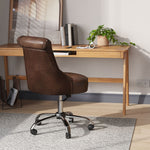 Mid-back Pu Leather Buttoned Swivel Office Chair