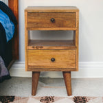 Solid Wood Mini Classic Multi Oak-ish Bedside