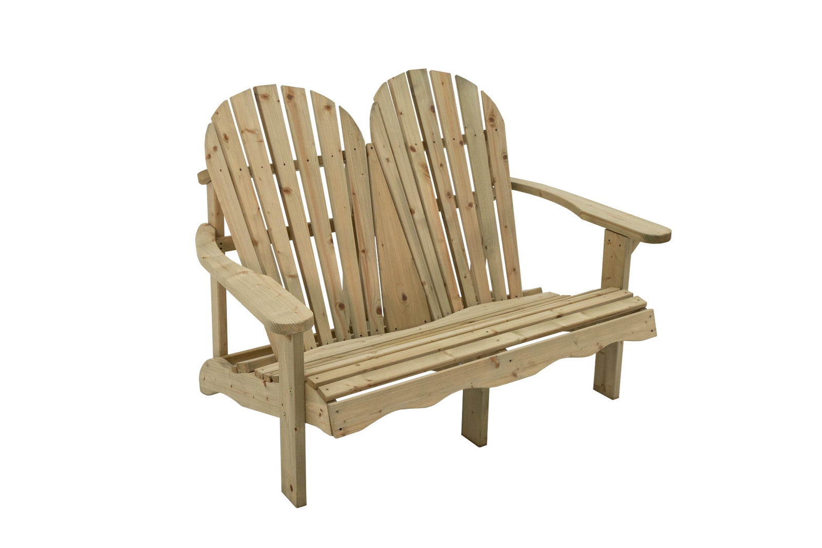 Premium Double Adirondack Garden Bench For Ultimate Relaxation | Natural