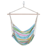 Portable Hanging Chair With Cotton Rope Wooden Support Bar | Green