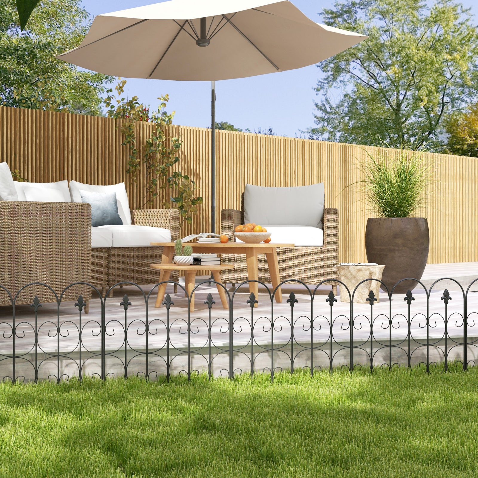 5pc Garden Fencing Panels Bed Border Animal Barrier