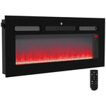 102/127cm Electric Fireplace Recessed Wall Mounted Black | Medium | Black