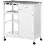 Compact Trolley With Wine Rack, Cabinet