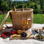 Round Insulated Picnic Basket With Chopping Board Lid