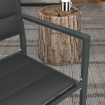 2 Pcs Dining Chairs, Stackable Design Aluminium Outdoor | Dark Gray