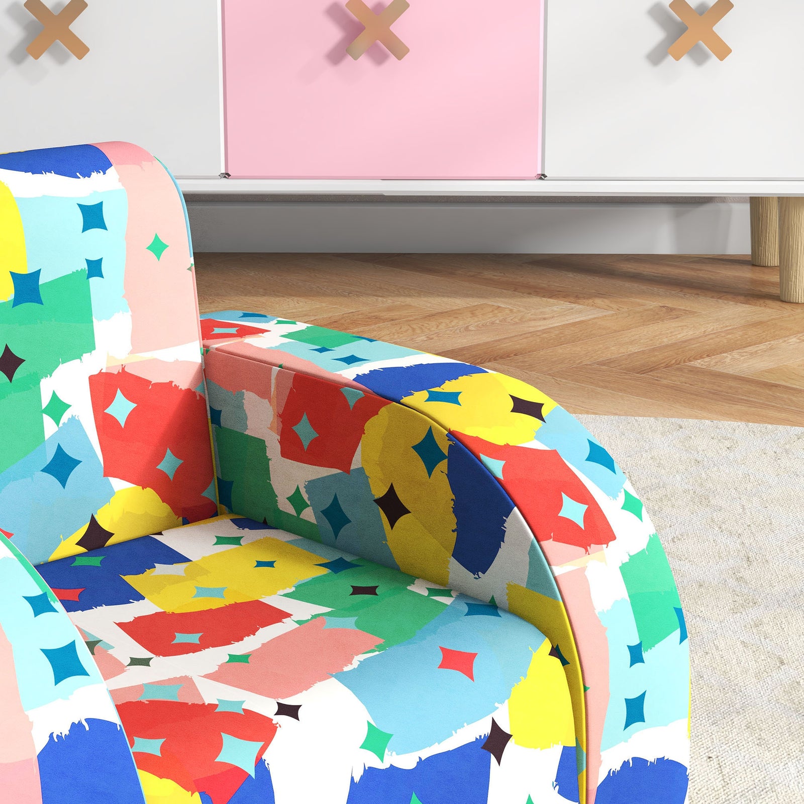 Kids Armchair, Foldable Toddler Chair For Bedroom | Red