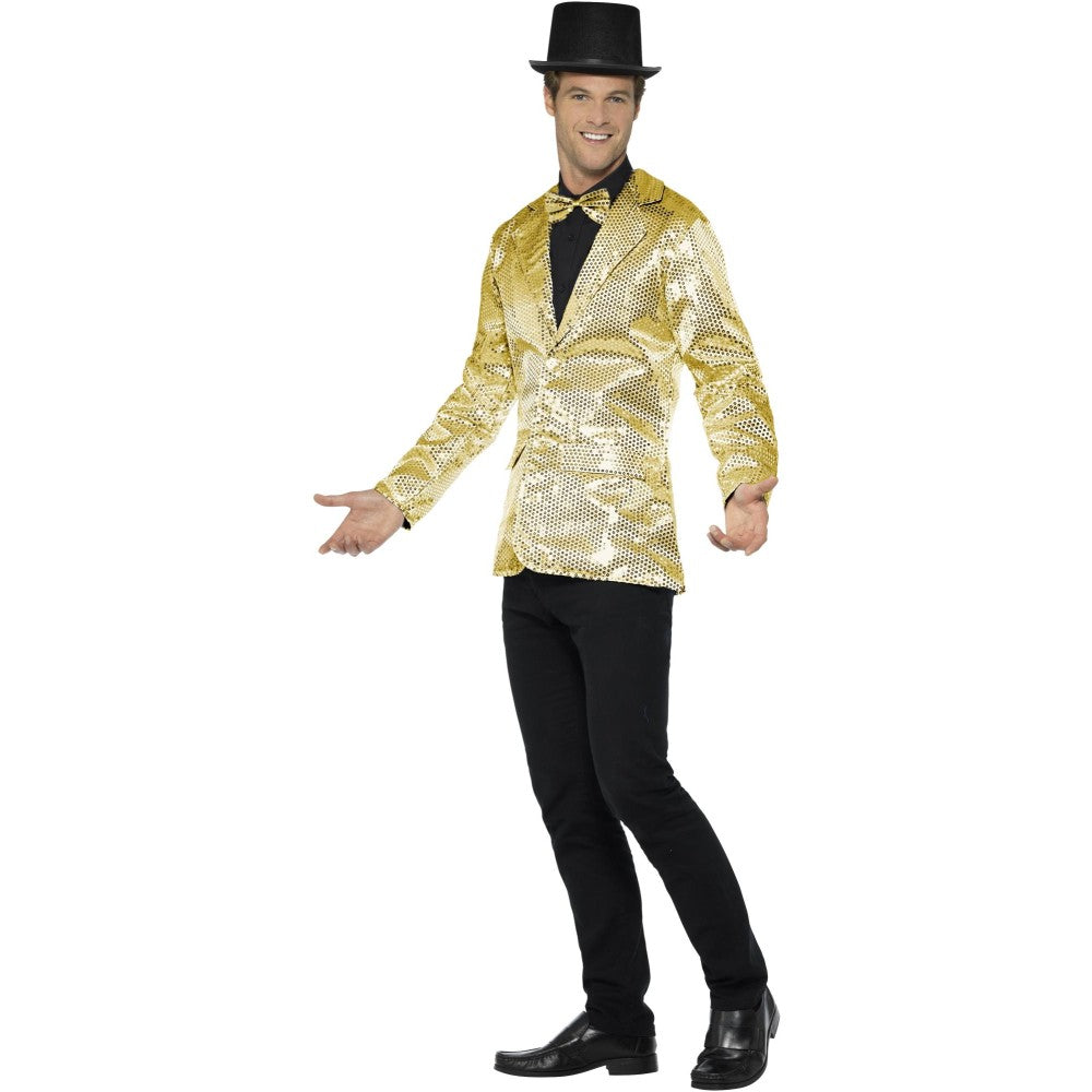 Sequin Jacket, Mens | XL | Gold