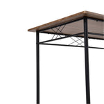 5-piece Dining Table Set With 4 Chairs, Oak Wood Grain Mdf Top & Black Metal Frame