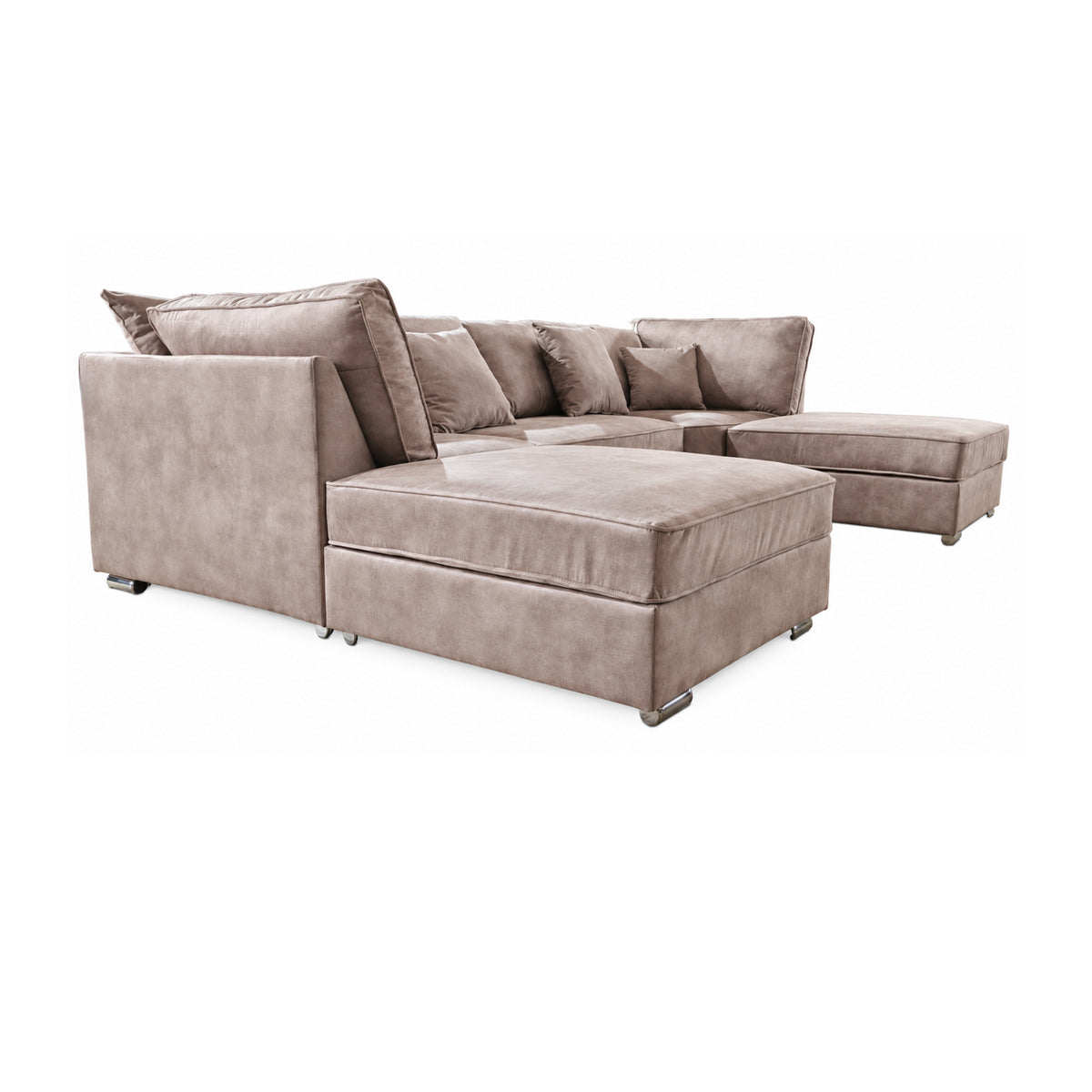 The Chelsea U-shaped Modular Corner Sofa With Deep Seat | 5 Seat | Beige