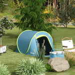 Pop Up 2 Man Tent, 2000mm Waterproof Camping Tent With Bag | Blue