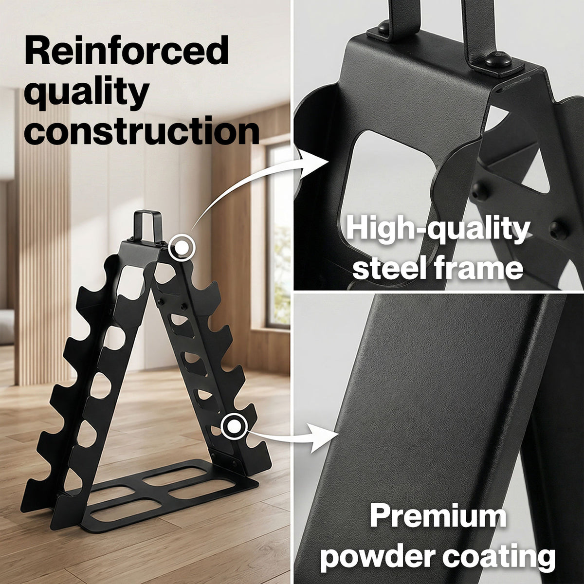 Centra Dumbbell Rack Stand Steel A-frame Home Gym Weight Storage Holder 180lb