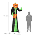 2.7m Inflatable Halloween Pumpkin With Leds For Party Decorations