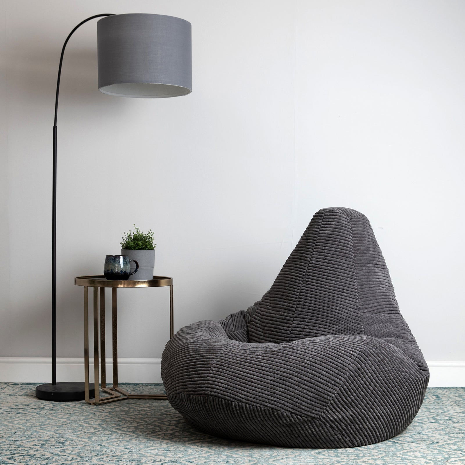 Dalton Cord Bean Bag Chair | Charcoal