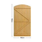 105cm W X 150/180/210cm H Wooden Garden Gate With Arched Top, Pine Wood Outdoor Fence Gate With Installation Hardware | 180cm | Natural