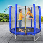 Outdoor Trampoline With Safety Enclosure For Kids Entertainment | Blue