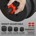 Adjustable 2 In 1 Barbell Dumbbells Set | 30kg | Black