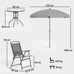 Garden Dining Set, Patio Sets With Tempered Glass Table | Grey