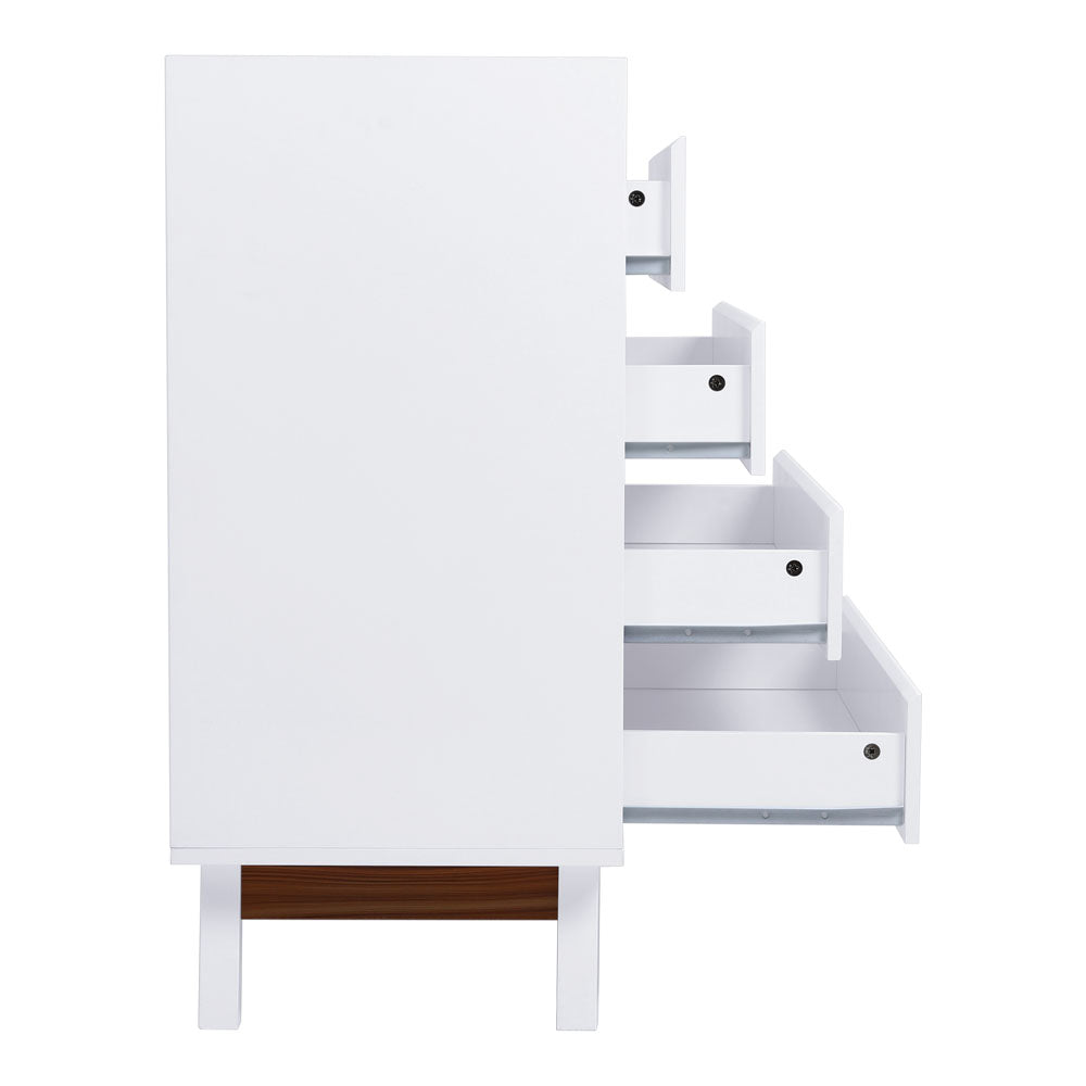Modern 4-tier Storage Cabinet Chest, 60cm/80cm Wide Elegant Bedroom Organizer With Spacious Drawers | Large