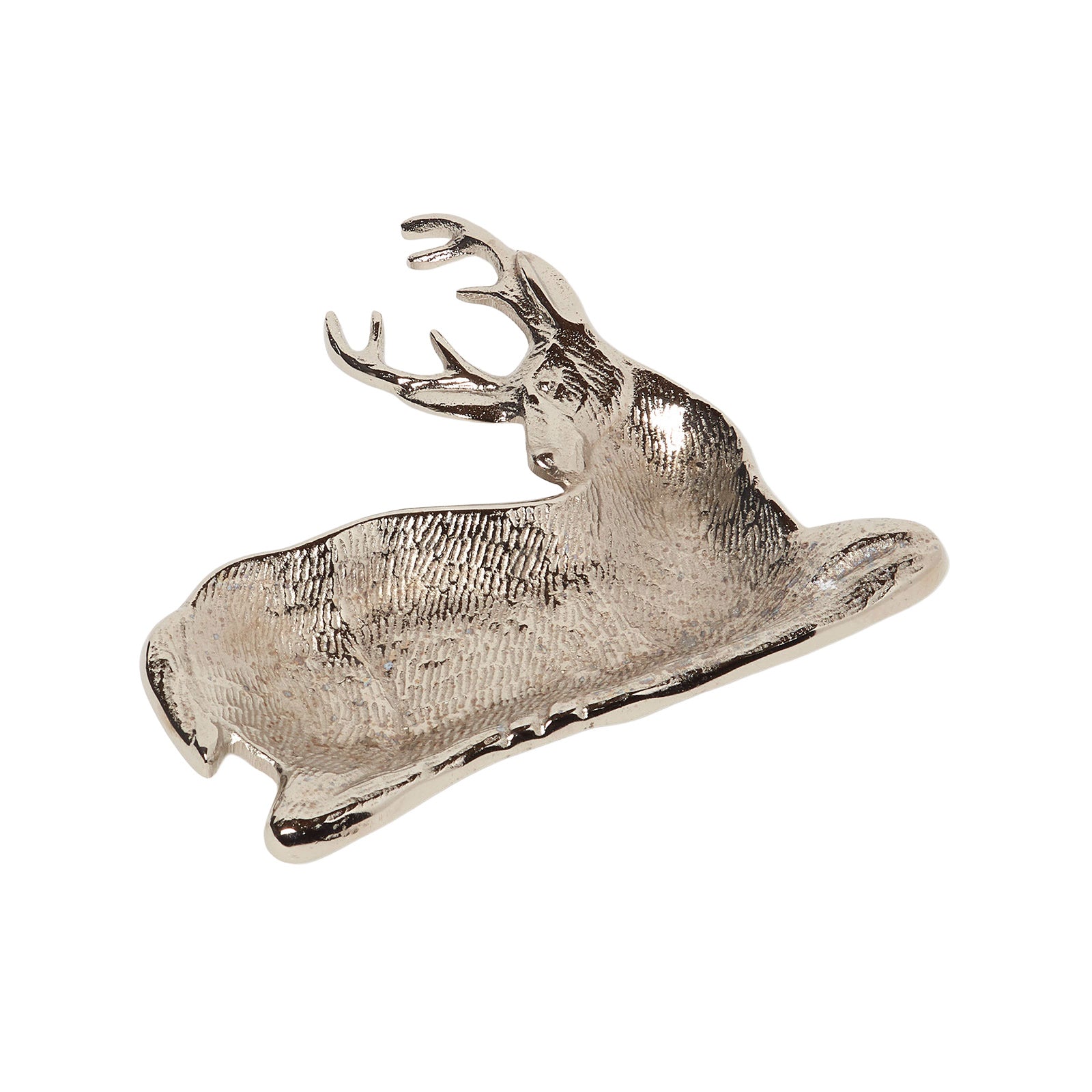 HOMESCAPES Silver Reindeer Decorative Tray & Bowl