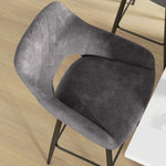 Velvet-touch Bar Stools Counter Set Of 2 | Dark Gray
