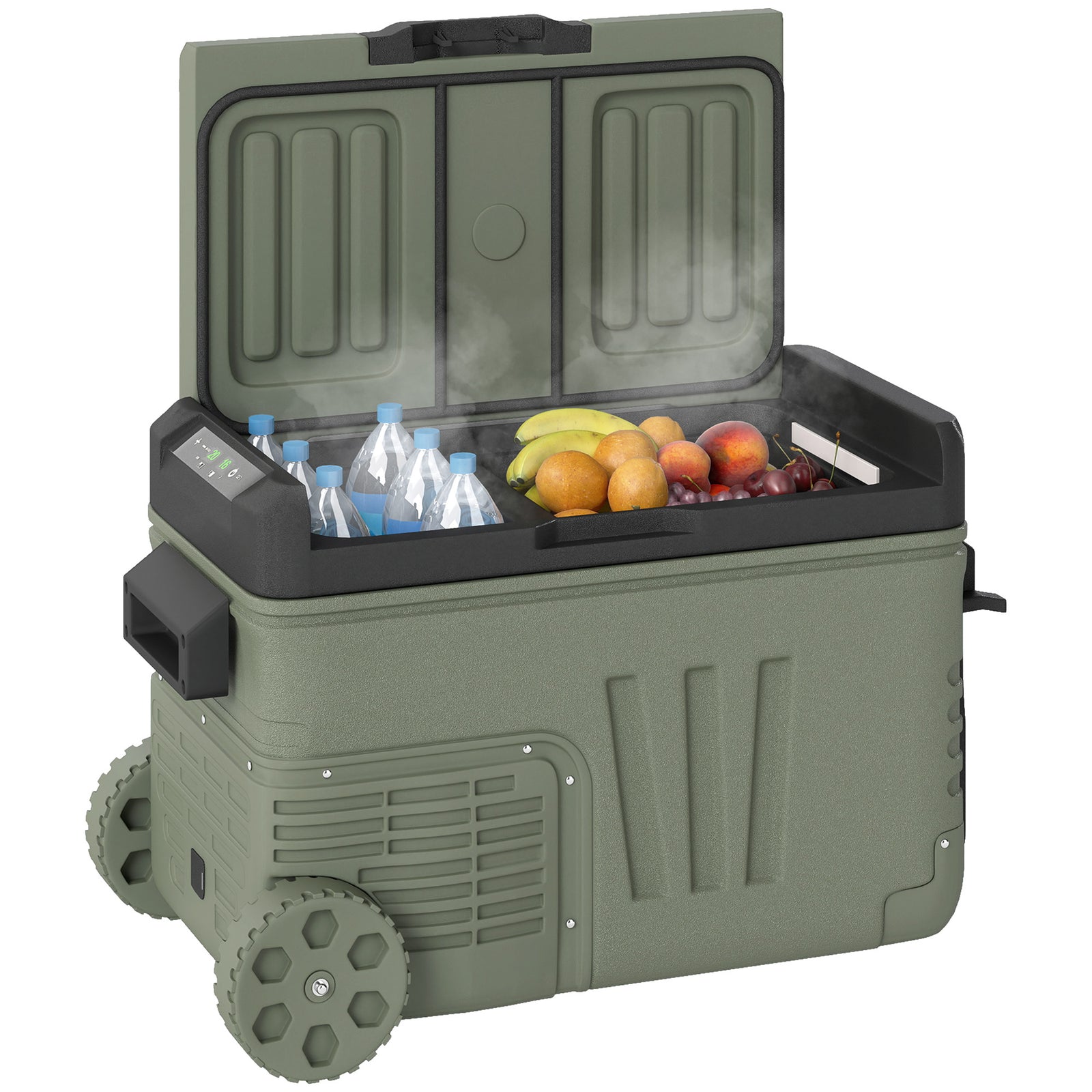 Camping Fridge Freezer Dual Zone, Portable Car Fridge | Small | Green