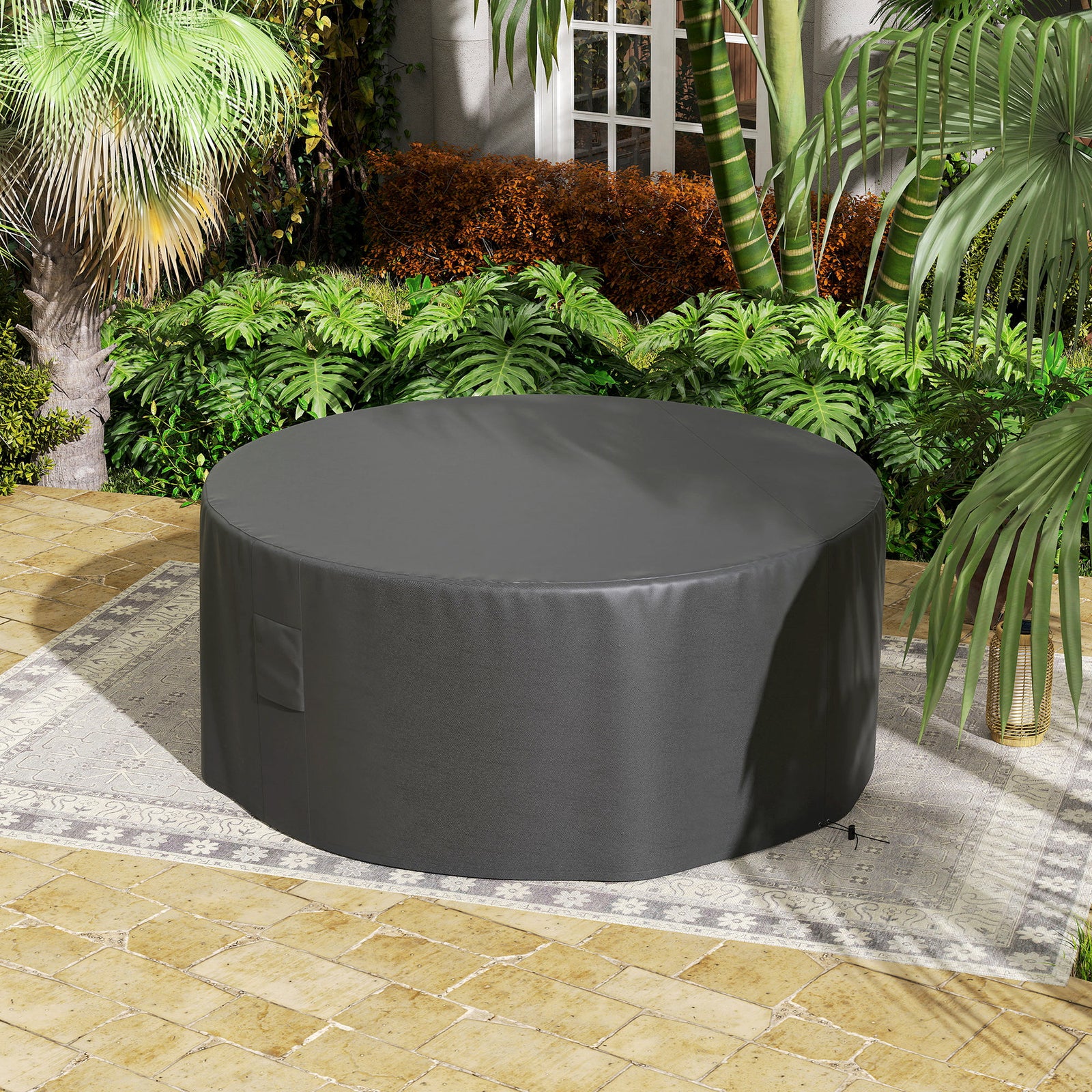 193cm Round Garden Cover, Black