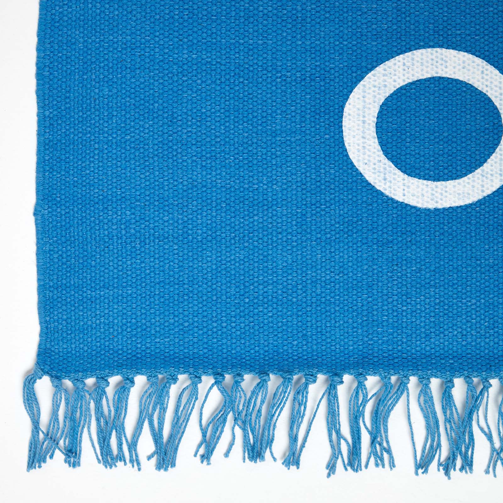 Keep Calm And Carry On Handwoven 100% Cotton Rug | 60cm x 100cm | Blue