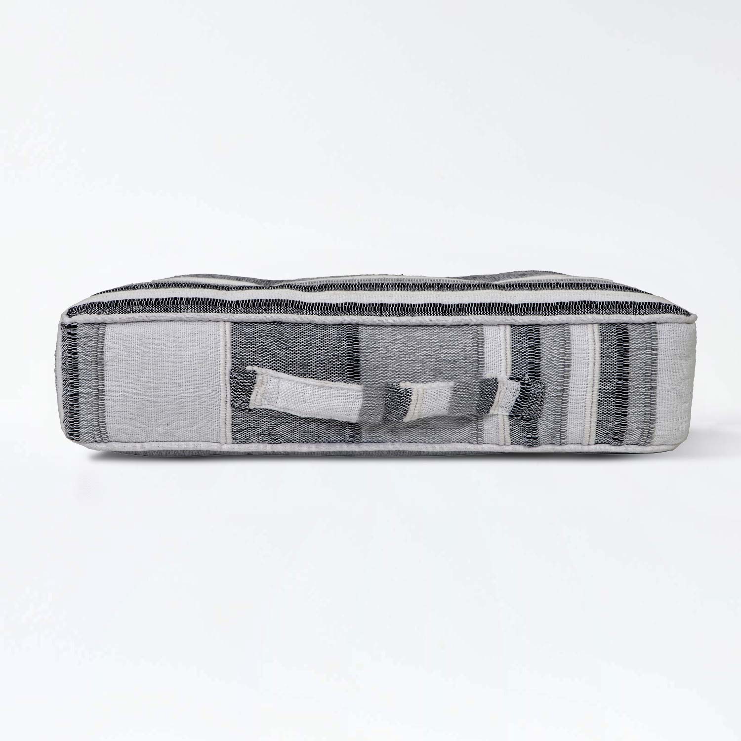 Morocco Striped Cotton Floor Cushion | 40cm x 40cm | Grey
