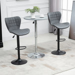 Bar Stools Set Of 2 Pu Leather Adjustable