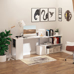 HOMCOM L-shaped Desk With Storage Shelf, Workstation