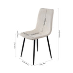 Corduroy Upholstered Dining Chairs | Set-of-2 | Beige