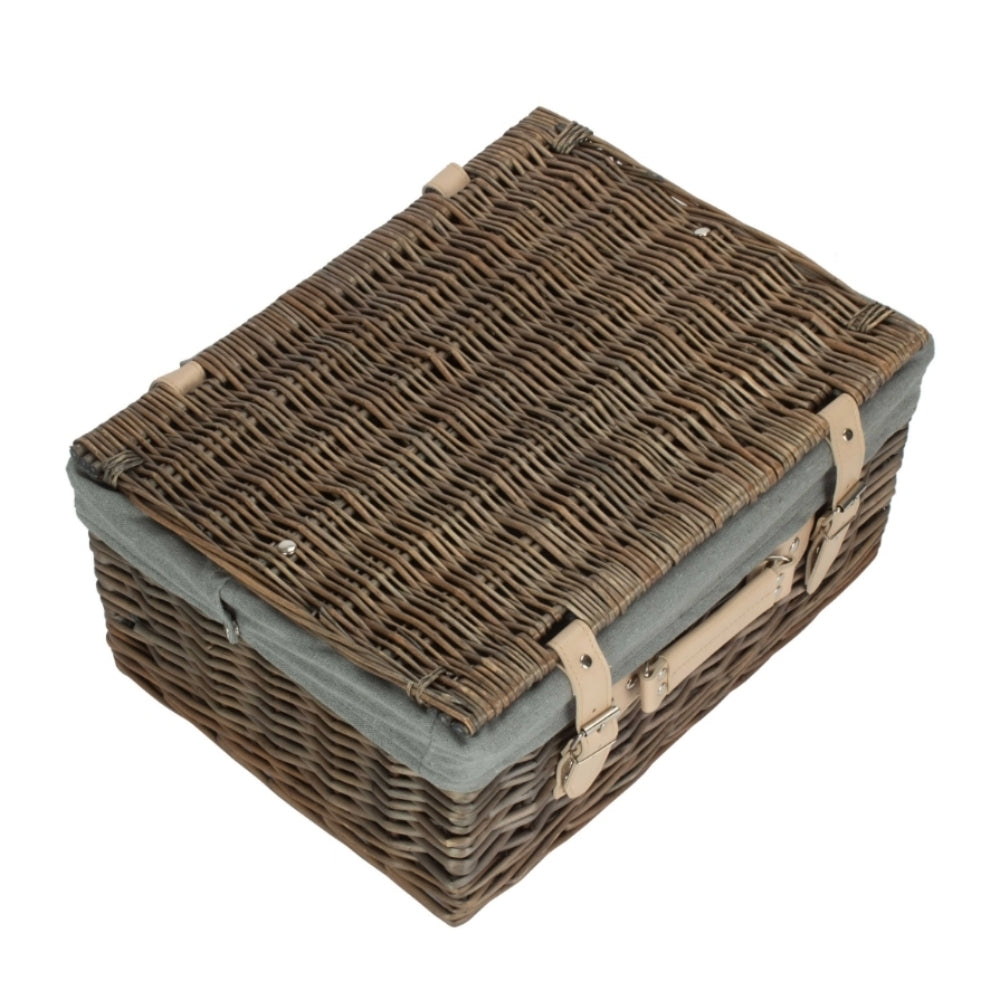Wicker 40cm Antique Wash Picnic Basket | Dark Gray